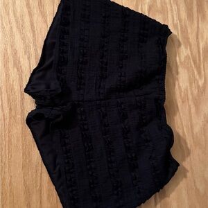 Women's Black Textured Shorts